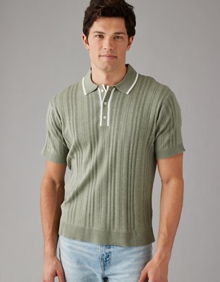 Mens sweater polo shirt best sale