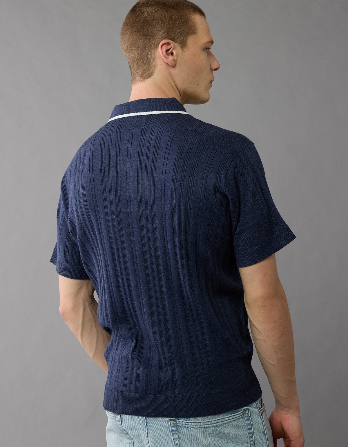 AE Weekend Tipped Sweater Polo Shirt - image 5