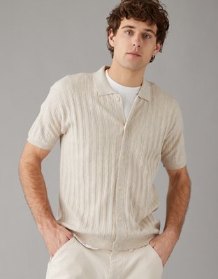 AE Weekend Button-Up Sweater Polo Shirt