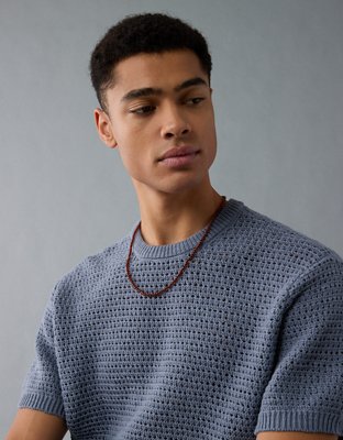 トップス Mens Knit Slant AE Open Knit Sweater T-Shirt