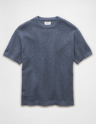 トップス Mens Knit Slant AE Open Knit Sweater T-Shirt