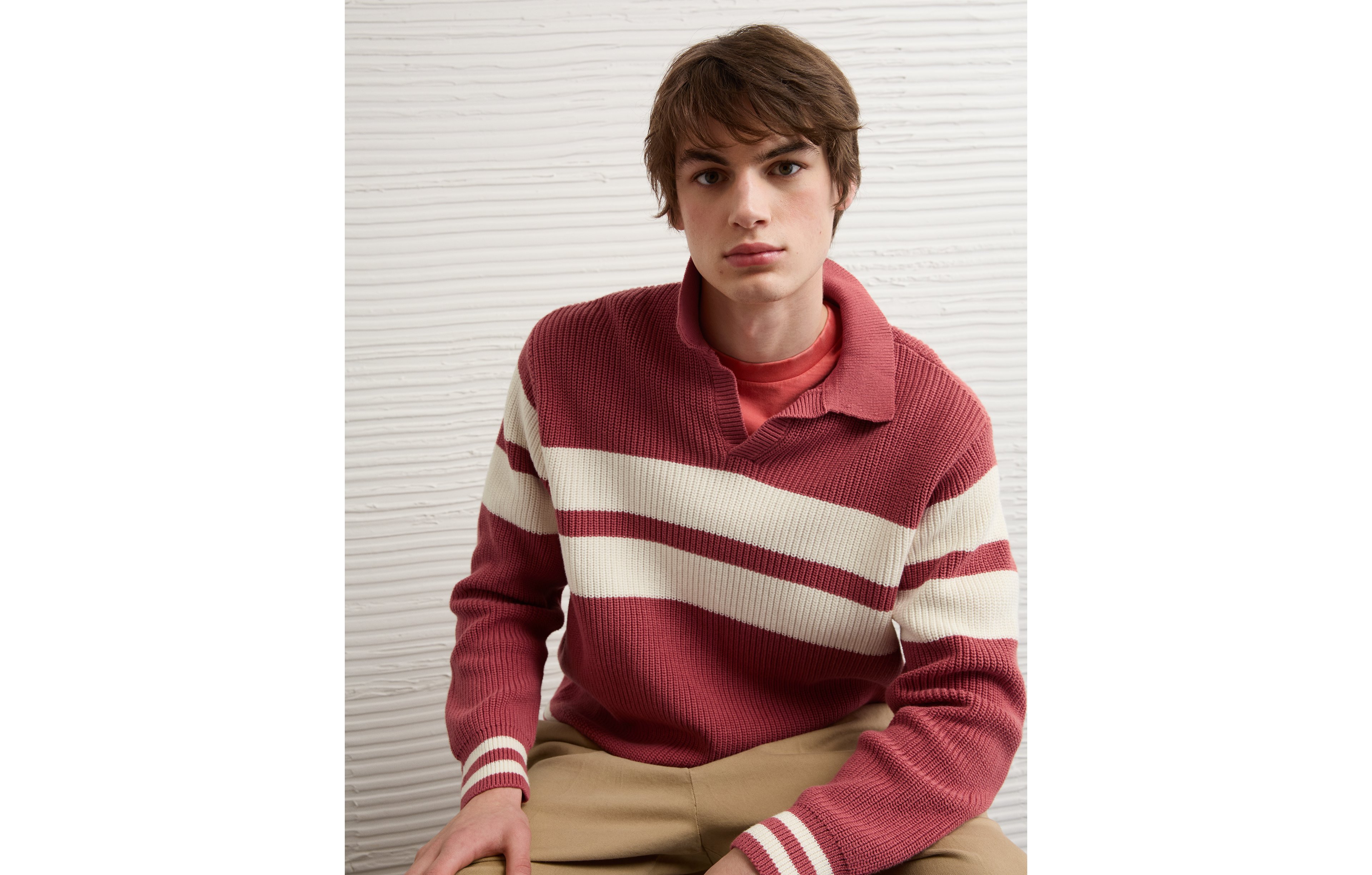 AE Chest Stripe Rugby Sweater