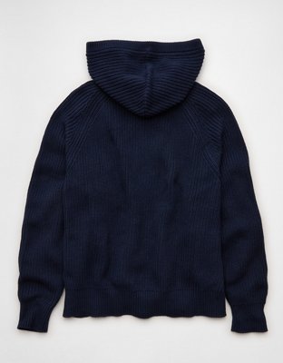 AE Zip-Up Shaker Stitch Sweater Hoodie | American Eagle