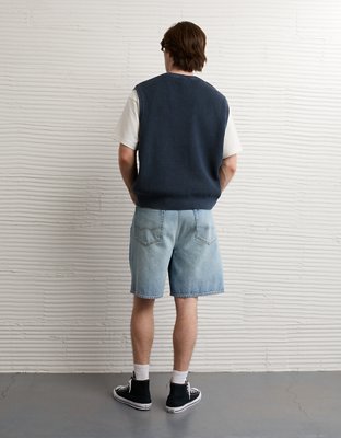 AE Garment-Washed Shaker Stitch Sweater Vest