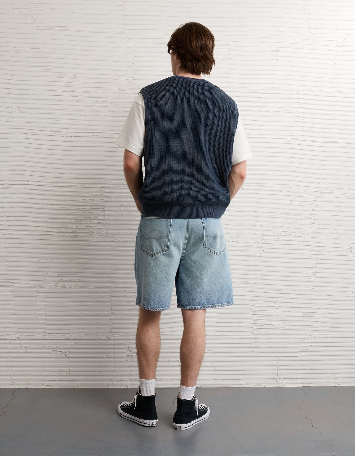 AE Garment-Washed Shaker Stitch Sweater Vest - image 3