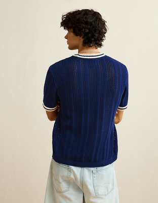 Мужской свитер American Eagle AE Sweater Jersey, цвет: Яркий кобальтовый — фото 2