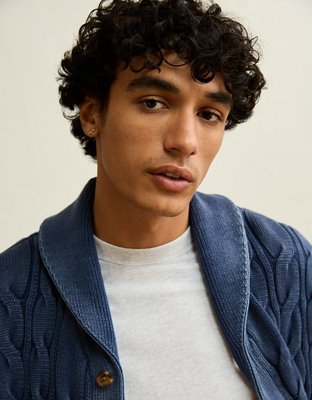 Châle cardigan en tricot épais AE