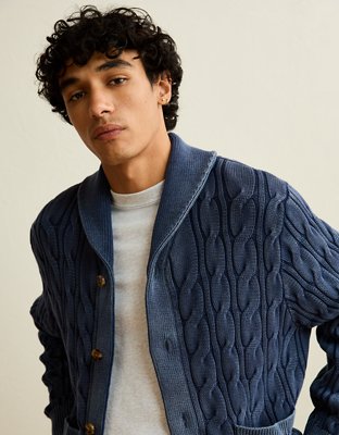 AE Chunky Knit Shawl Cardigan