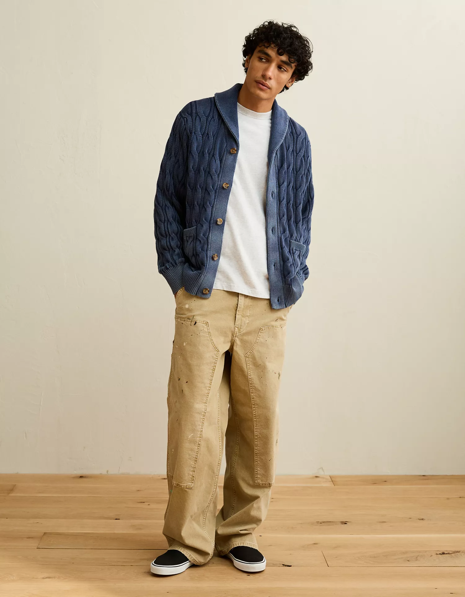AE Chunky Knit Shawl Cardigan - thumbnail 4
