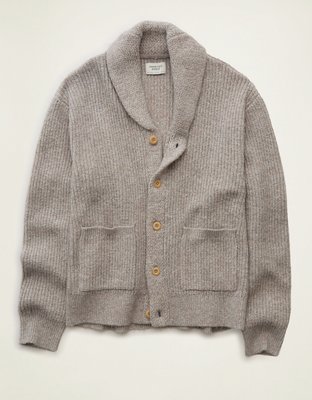 Мужской кардиган American Eagle AE Shawl Collar, цвет: Овсяный — фото 3