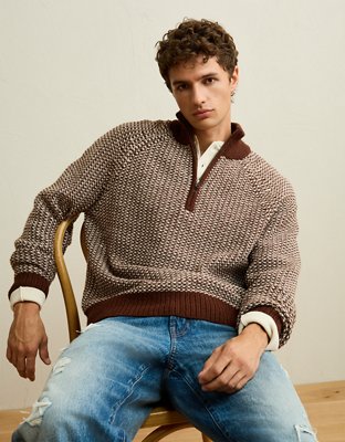 AE Quarter-Zip Textured Sweater