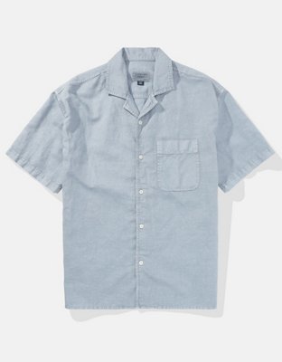 AE Poolside Linen-Blend Button-Up Shirt