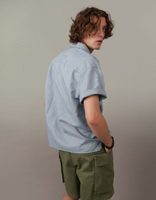 AE Poolside Linen-Blend Button-Up Shirt