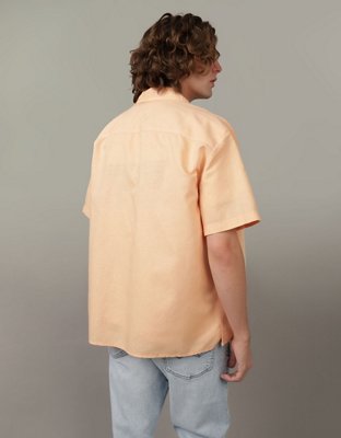 AE Poolside Linen-Blend Button-Up Shirt