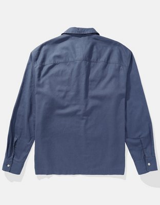 AE Camisa estilo Sudadera Manga Larga de Mezcla de Lino