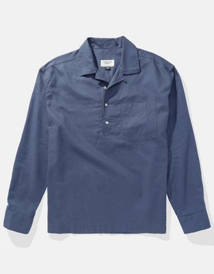 AE Camisa estilo Sudadera Manga Larga de Mezcla de Lino