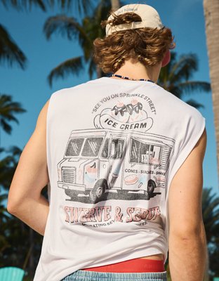 AE Boxy Destination Graphic Muscle Tank Top | American Eagle