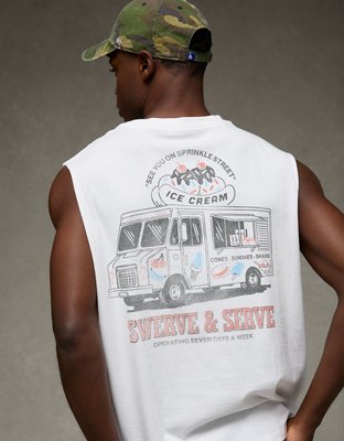 AE Boxy Destination Graphic Muscle Tank Top