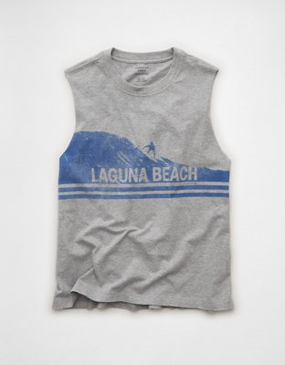 AE Boxy Fit Destination Graphic Tank Top | American Eagle