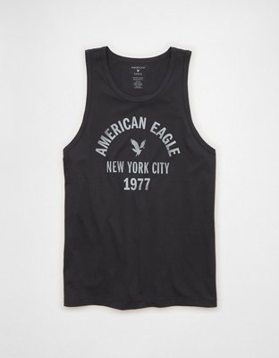 AE Standard Fit Lightweight Logo Graphic Tank Top | American Eagle
