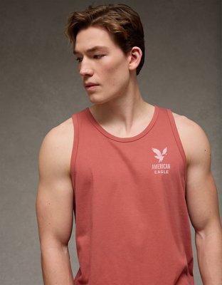 AE Standard Fit Lightweight Logo Graphic Tank Top | American Eagle
