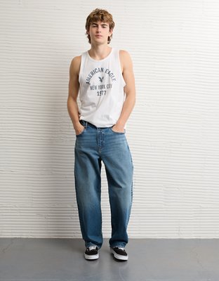 AE Standard Fit Lightweight Logo Graphic Tank Top | American Eagle