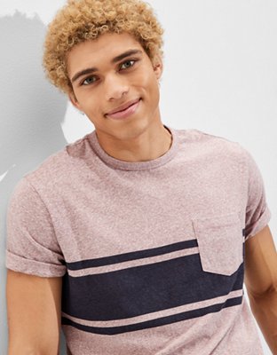 Мужские футболки American Eagle AE Super Soft Striped Tri-Blend T-Shirt — фото 5