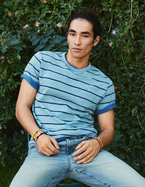 Мужские футболки American Eagle AE Super Soft Slub Striped T-Shirt