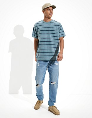 Мужские футболки American Eagle AE Super Soft Slub Striped T-Shirt — фото 2