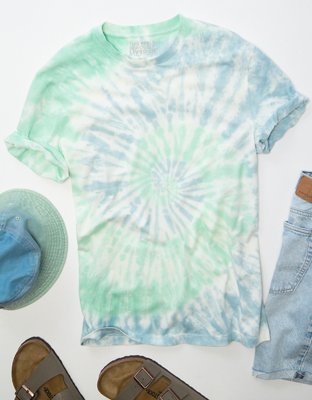 American eagle Tie-Dye Graphic Short Sleeve T-Shirt Blue