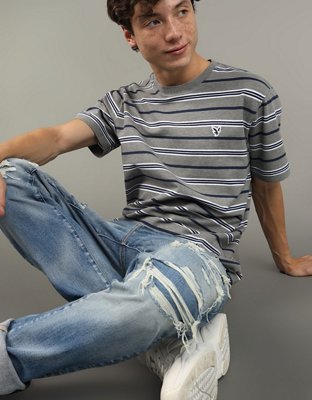AE Flex Pique Striped T-Shirt