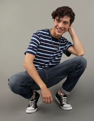 AE Flex Pique Striped T-Shirt