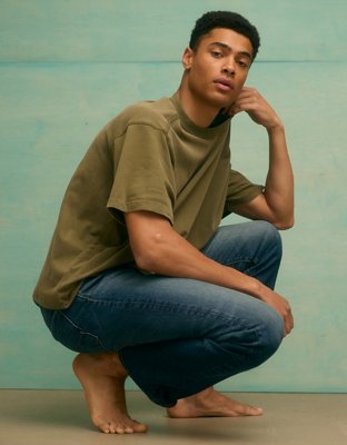 AE Boxy Sueded Jersey T-Shirt | American Eagle