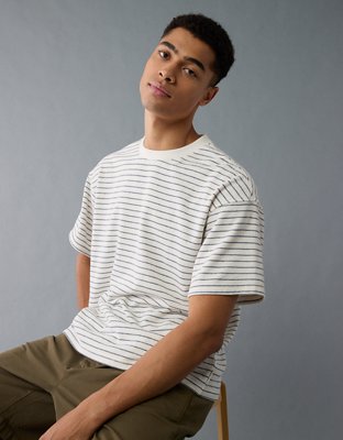 AE Boxy Textured Striped T-Shirt