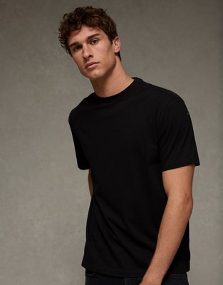 Мужская футболка American Eagle AE Standard Fit Lived-In, цвет: Чёрный — фото 6