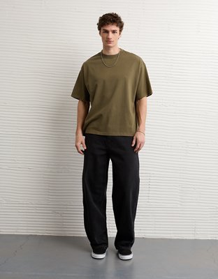 T-shirt en jersey suédé à coupe droite AE