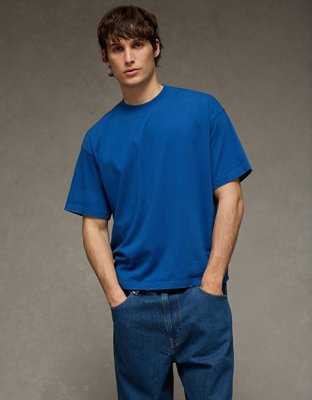 T-shirt en jersey suédé à coupe droite AE