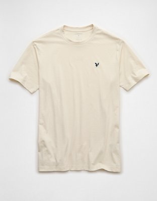 AE Standard Fit Lightweight Logo T-Shirt Men's Bone Khaki S