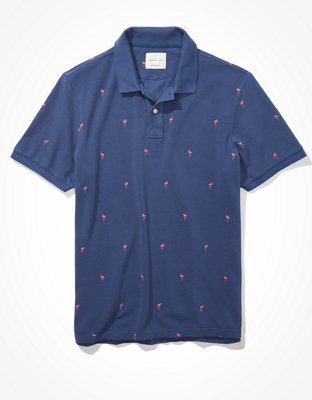Мужские рубашки American Eagle AE Printed Polo Shirt — фото 3