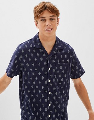 Мужские рубашки American Eagle AE Super Soft Slub Button-Up Shirt — фото 4