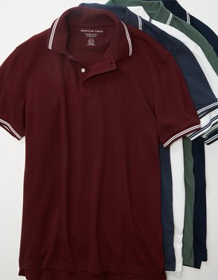 Мужские рубашки American Eagle AE Legend Tipped Polo Shirt — фото 3