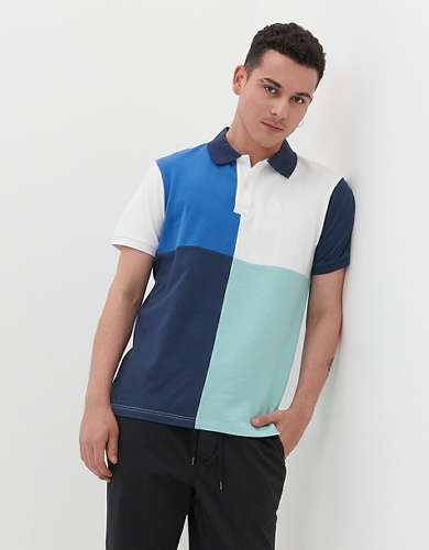 AE Colorblock Pique Polo Shirt