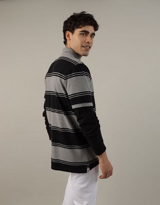 Мужские рубашки American Eagle AE Striped Pique Polo Shirt — фото 2