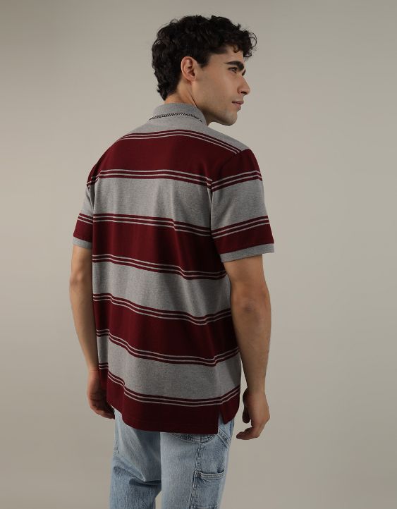 AE Striped Pique Polo Shirt