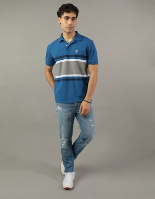 AE Striped Pique Polo Shirt