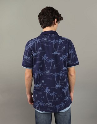 AE Flex Pique Printed Polo Shirt