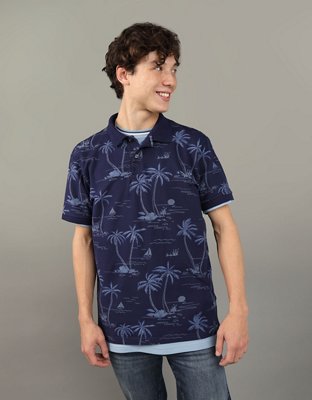 AE Flex Pique Printed Polo Shirt