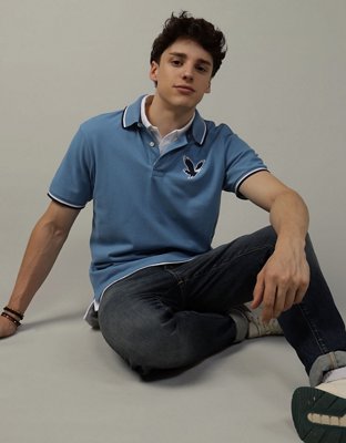 AE Logo Flex Pique Polo Shirt