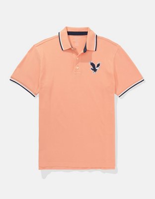 Мужские рубашки American Eagle AE Logo Flex Pique Polo Shirt — фото 3