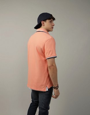 Мужские рубашки American Eagle AE Logo Flex Pique Polo Shirt — фото 2
